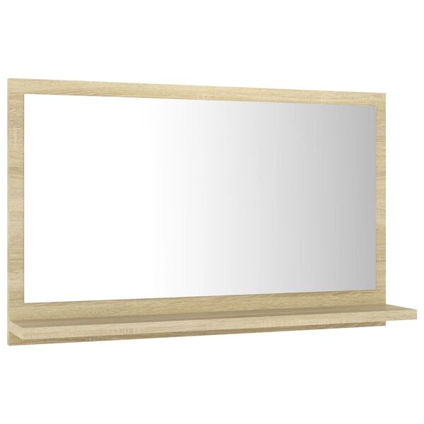vidaXL Mirror Sonoma oak Engineered wood, acrylic 23.6 x 4.1 x 14.6 in