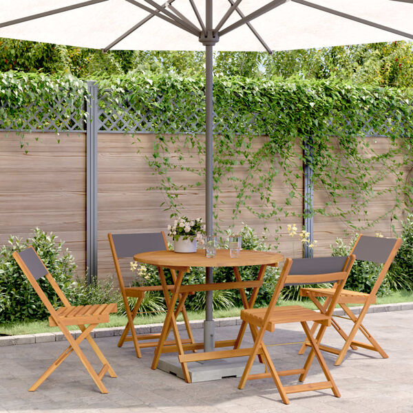 vidaXL Garden Dining Set Anthracite Solid Acacia Wood, 100% Polyester