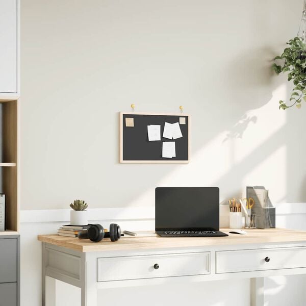 vidaXL Chalkboard with Solid Pine Wood Frame Black 15.7x11.8"