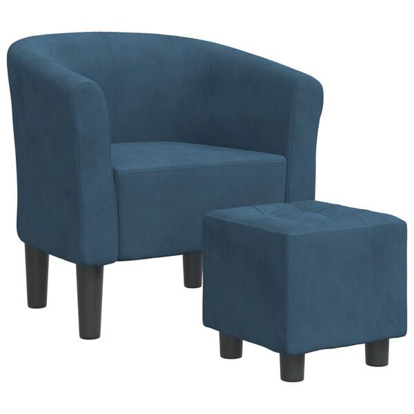 vidaXL Tub Chair Dark Blue Velvet (100% polyester), pinewood, plywood