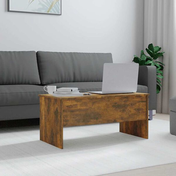 vidaXL Coffee Table Smoked oak Engineered wood Medium Coffee Table