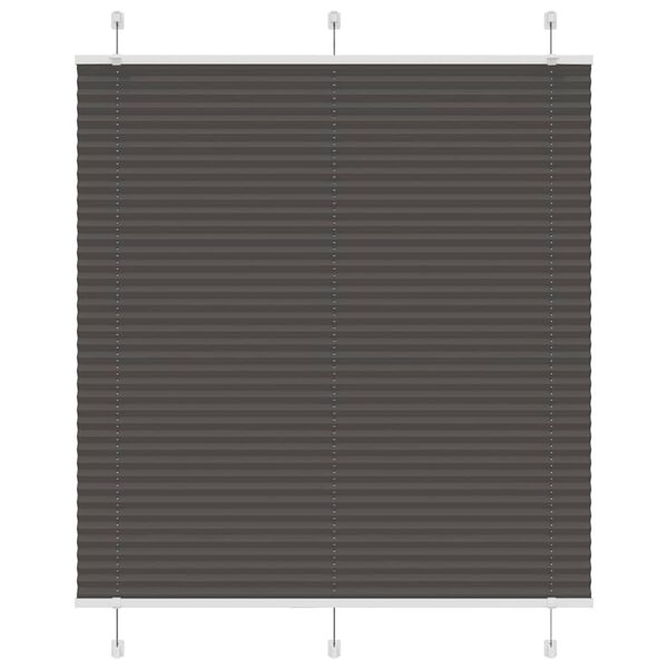 vidaXL Pleated Blind Black 100% polyester 45.3 x 39.4 in