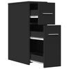 vidaXL Narrow Bathroom Cupboard Black Engineered wood Slim Rollable