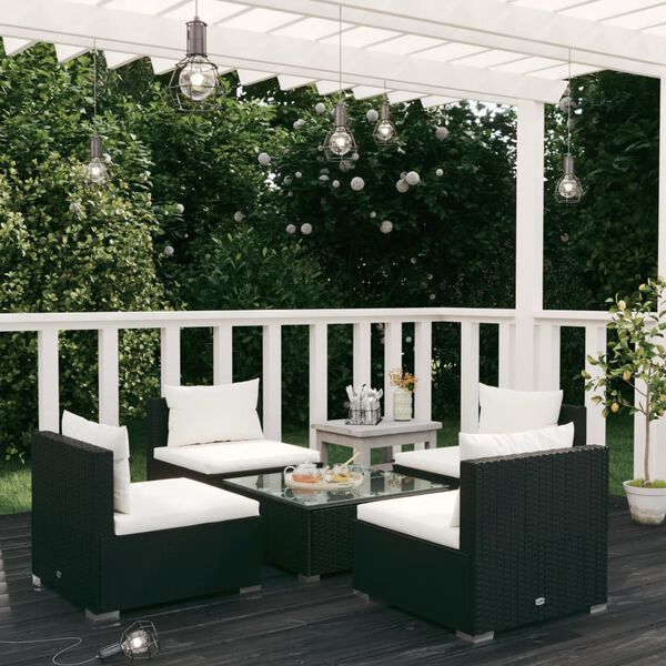 vidaXL Garden Lounge Set Black