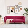 vidaXL Sofa Wine Red Velvet (100% polyester), plywood, solid wood 3-Seater