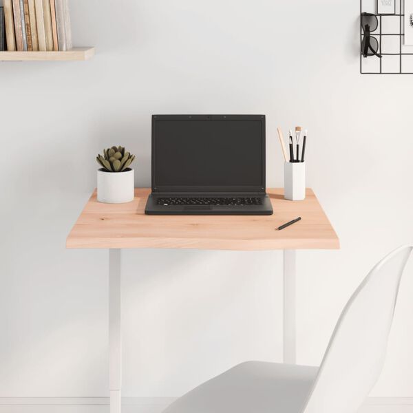 vidaXL Table Top Medium Brown Solid Oak Wood 23.6 x 23.6 in Table Top