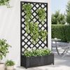 vidaXL Planter Black Solid Fir Wood Large Planters Planter