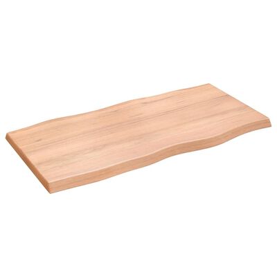 vidaXL Table Top Light Brown 39.4"x19.7"x(0.8"-1.6") Treated Solid Wood Live Edge
