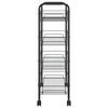 vidaXL 4-Tier Kitchen Trolley Black 18.1"x10.2"x33.5" Iron