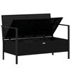 vidaXL Garden Bench Black PE rattan 2-Seater Garden Bench Rectangular