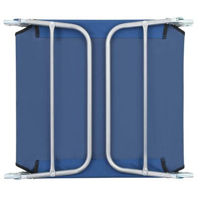 vidaXL Folding Sun Loungers 2 pcs Steel and Fabric Blue