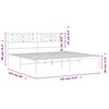 vidaXL Metal Bed Frame White Steel 72 x 84 in Metal Bed Frame