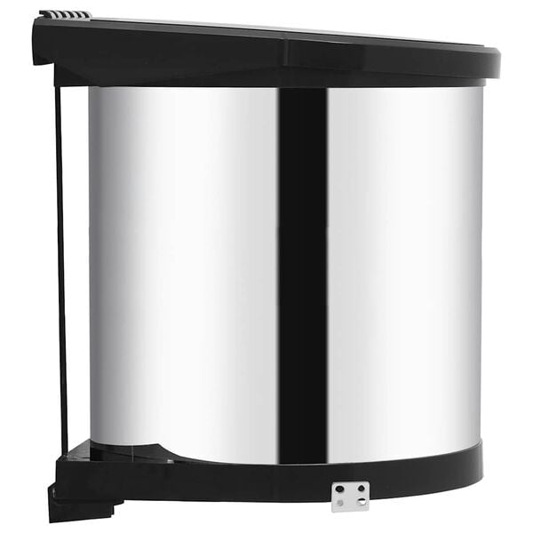 vidaXL Kitchen Built-in Dust Bin Stainless Steel 3.2 gal