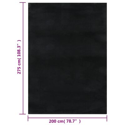 vidaXL Shaggy Rug Black 7'x9' Polyester