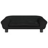 vidaXL Kids Sofa Black Velvet (100% polyester), solid pine wood, plastic