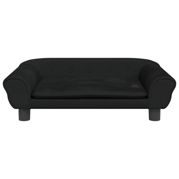 vidaXL Kids Sofa Black Velvet (100% polyester), solid pine wood, plastic