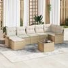 vidaXL Garden Sofa Set with Cushion 8 pcs Beige Poly rattan