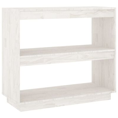 vidaXL Book Cabinet White 31.5"x13.8"x28" Solid Wood Pine