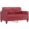 vidaXL Sofa Set Wine Red Faux leather, metal, plywood, textilene 2-Seater