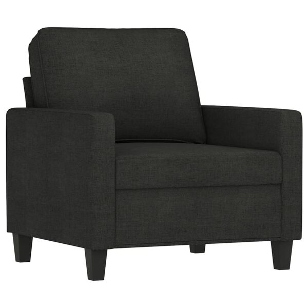 vidaXL Sofa Chair With Footstool Black