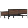 vidaXL Bed Frame Brown Oak Steel Double Bed Frame Rectangular Modern