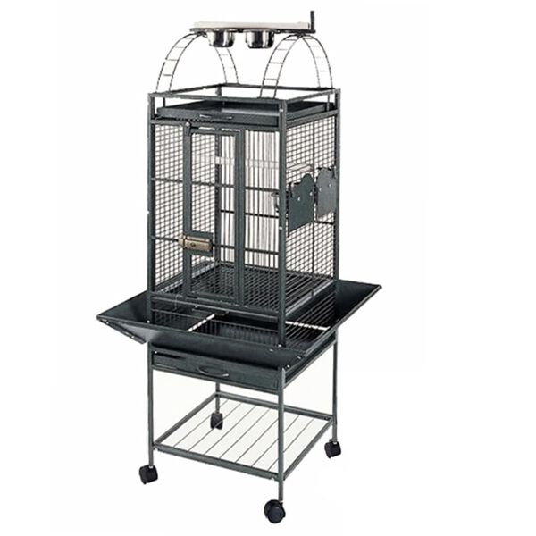 Strong Parrot Cage Silverstone Grey Metal Large Wheels Bird Cages