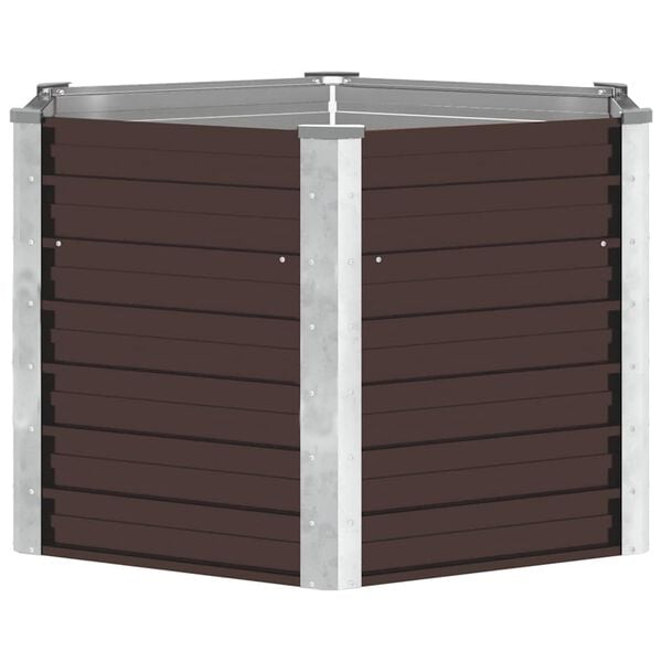 vidaXL Raised Bed Brown Galvanized Steel Medium Heavy Duty