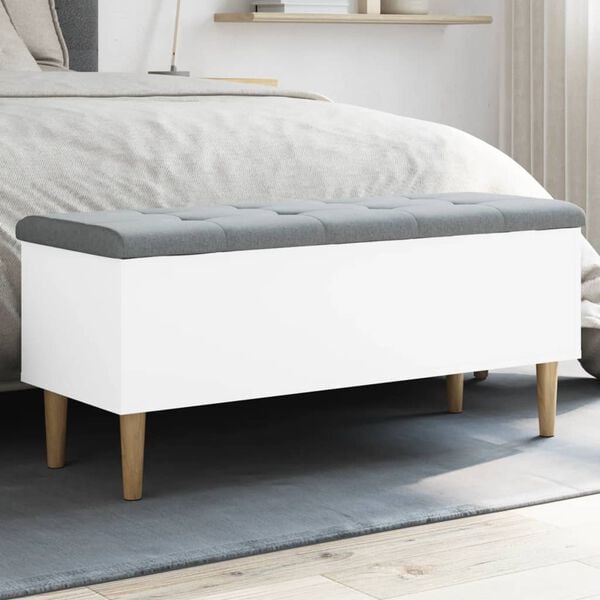 vidaXL Storage Bench White and Light Gray