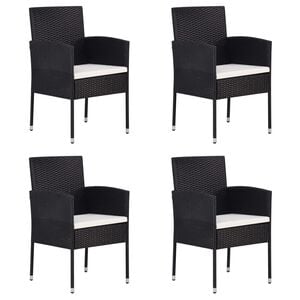 vidaXL Garden Chair Set of 4 Black, Cream White