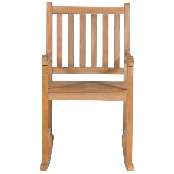 vidaXL Rocking Chair Brown Solid Teak Wood Medium Durable