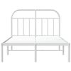 vidaXL Bed Frame White Powder-Coated Steel Small Double Bed Frame