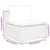 vidaXL Patio Lounge Set Grey PE rattan, powder-coated steel, polyester
