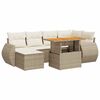vidaXL Garden Sofa Set Beige PE rattan 7 Piece Adjustable Armrests