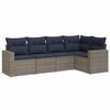 vidaXL 5 Piece Patio Sofa Set with Cushions Gray Poly Rattan
