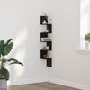 vidaXL Corner Shelf Black Oak 7.87 x 7.87 x 50.20 in Engineered Wood