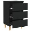 vidaXL Bed Cabinet Black Engineered wood, solid eucalyptus wood Medium