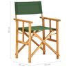 vidaXL Chair Natural wood and green Solid acacia wood and polyester