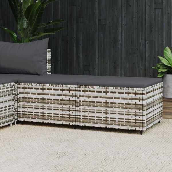 vidaXL Patio Footrest Set of 2 Grey