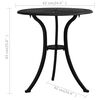 vidaXL Garden Table Black Cast Aluminum Medium Decorative Inlays