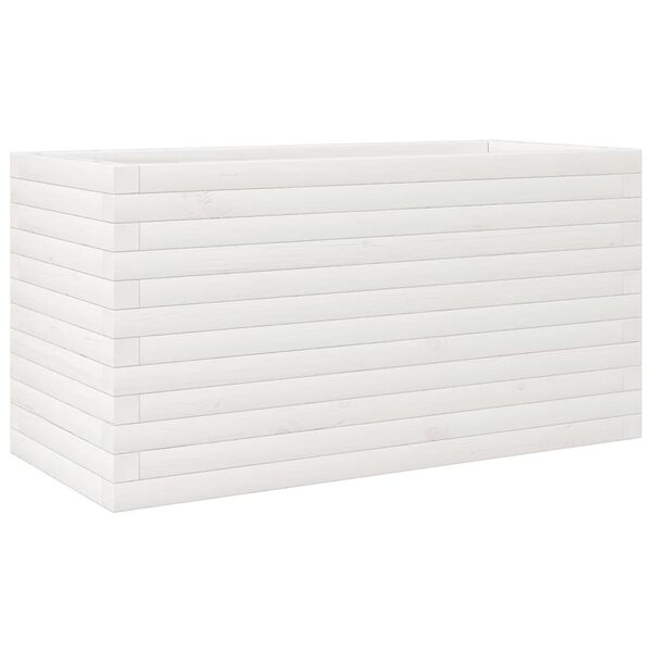vidaXL Garden Planter White Solid pinewood 35.4 x 15.7 x 17.9 in