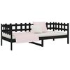 vidaXL Day Bed Black Solid pine wood Twin Day Bed Rectangular Rustic