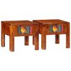 vidaXL Bedside Cabinet Set of 2 Honey brown Solid acacia wood Medium