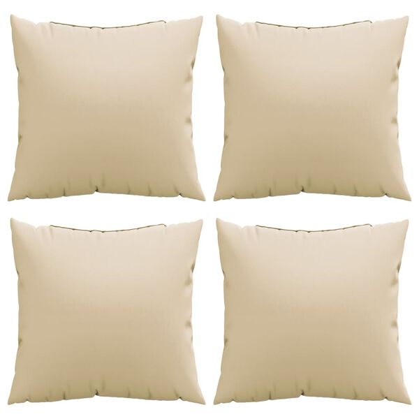 vidaXL Sofa Cushion Set of 4 Beige 100% Polyester 16 x 16 in