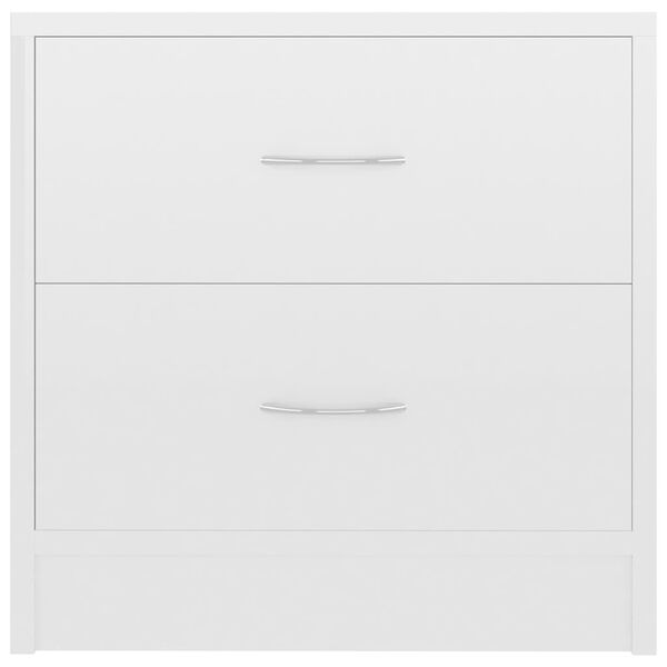 vidaXL Bedside Cabinet High gloss white Engineered wood Medium