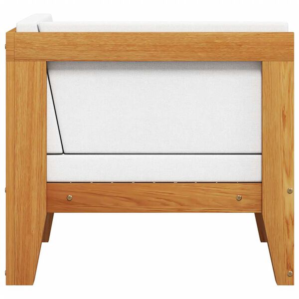 vidaXL Corner Sofa Cream White, Natural Wood