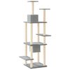 vidaXL Cat Tree Light Gray Engineered wood, plush, sisal Large Cat Tree
