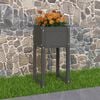 vidaXL Planter Grey Solid pine wood Medium Durable Planter Square