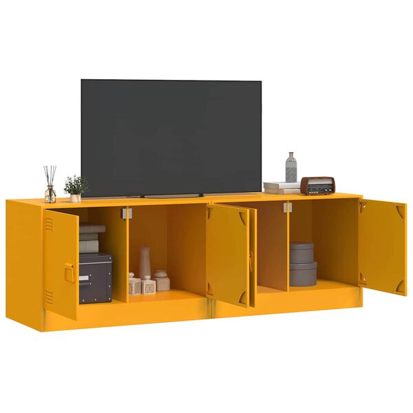 vidaXL TV Cabinet Set of 2 Mustard Yellow Cold-rolled steel Large
