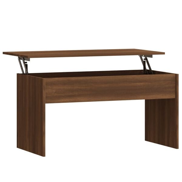 vidaXL Coffee Table Brown Oak Engineered Wood Medium Hidden Compartments