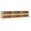 vidaXL TV Cabinet Sonoma Oak Engineered Wood, Iron 59.1 x 11.8 x 17.5 in